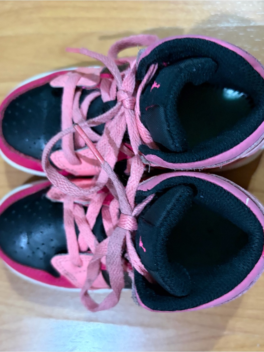 GOOD Jordan Nike Toddler Sneakers Black and Pink Size 8 - Picture 2 of 9